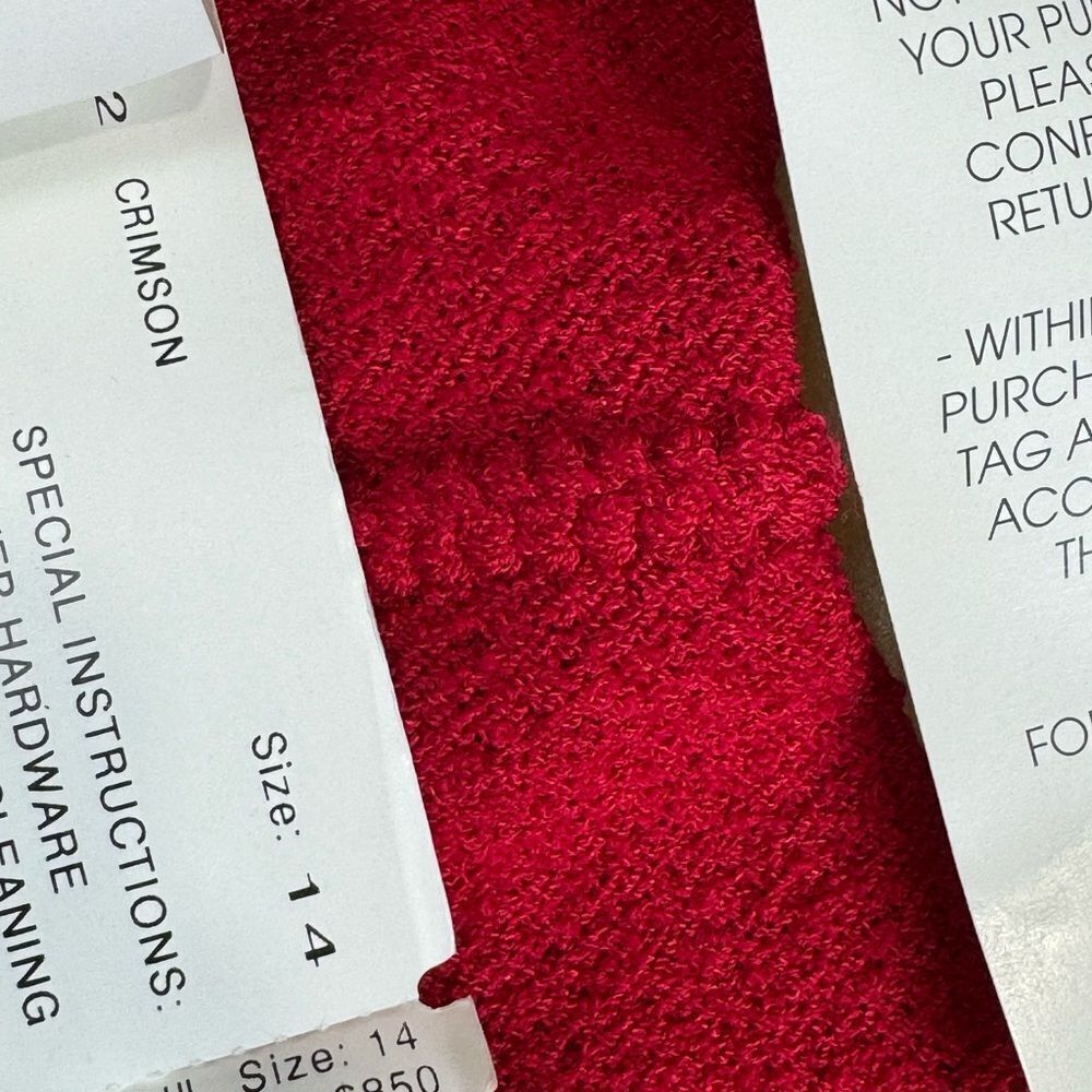 St. John Red Zip-Front Knit Jacket - Picture 9 of 11